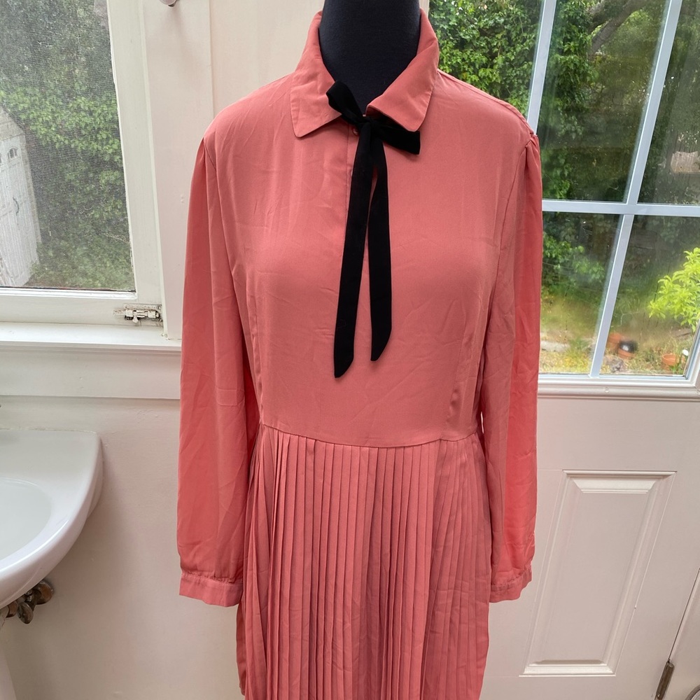 Rose colored fashion union pleated mini dress s 12